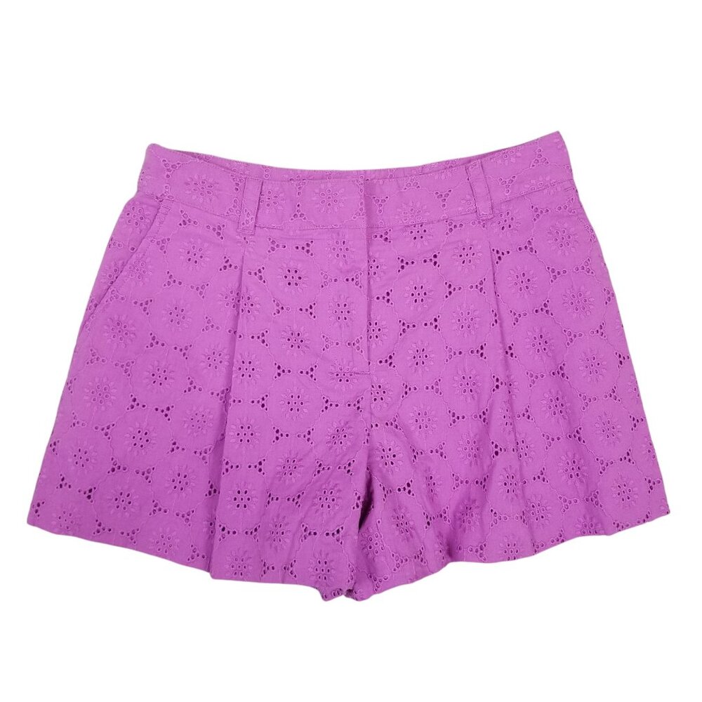 NWT Draper James Woven Shorts Eyelet Purple Sz 0